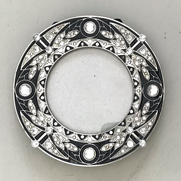 Antique Gatsby Style Inlaid Embellished Jewels Round Decorative Picture Frame - Picture 1 of 5